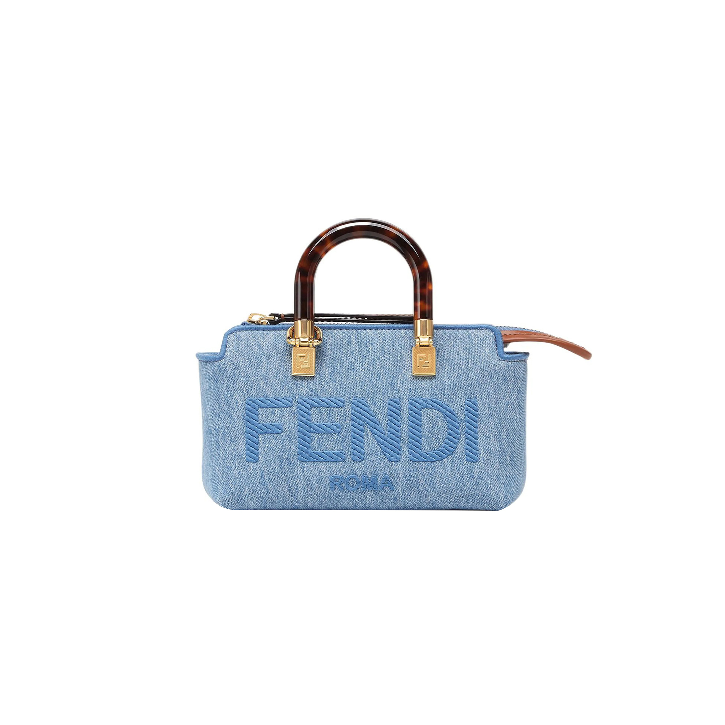 F**di by the way small denim boston tote crossbody bag 8bs067ajr2f1lb6 (20*12*9m)
